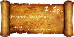 Pratsch Szalóme névjegykártya
